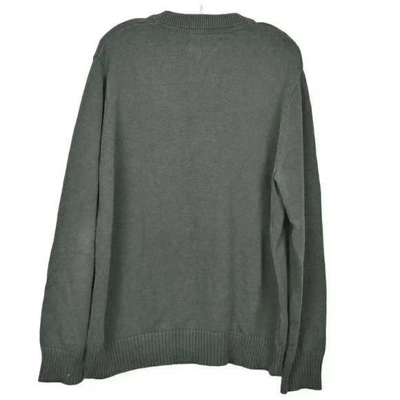 Eddie Bauer Knit Sweater Long  Sleeve Cotton Green Henley Size XXL - Picture 4 of 11
